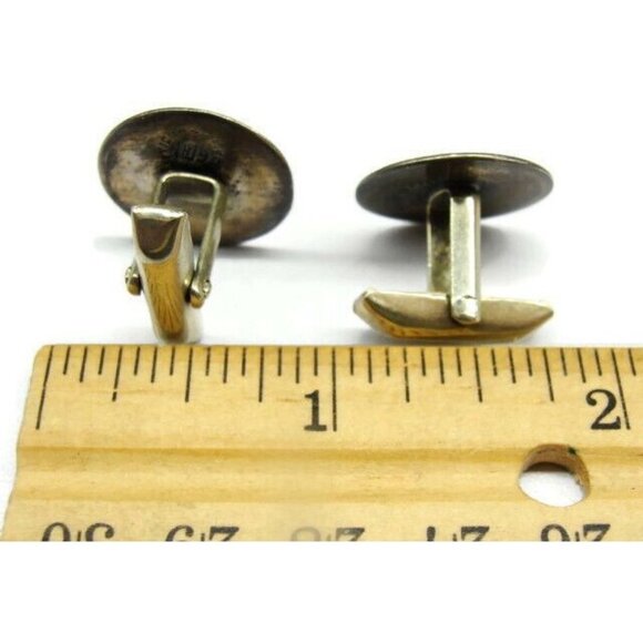 Vintage 925 Hecho en Mexico Mayan Calendar Cuff Link Shirt Tux Cufflinks ECHI - Picture 4 of 10